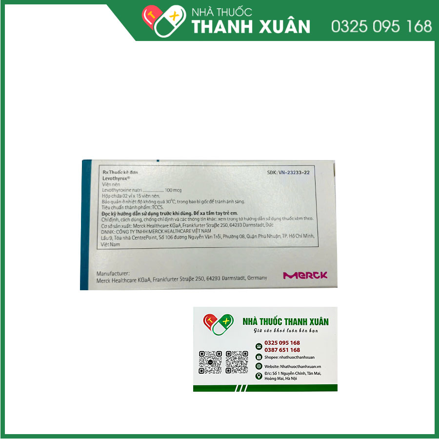 Levothyrox® 100mcg trị bướu giáp, suy giáp, ung thư giáp